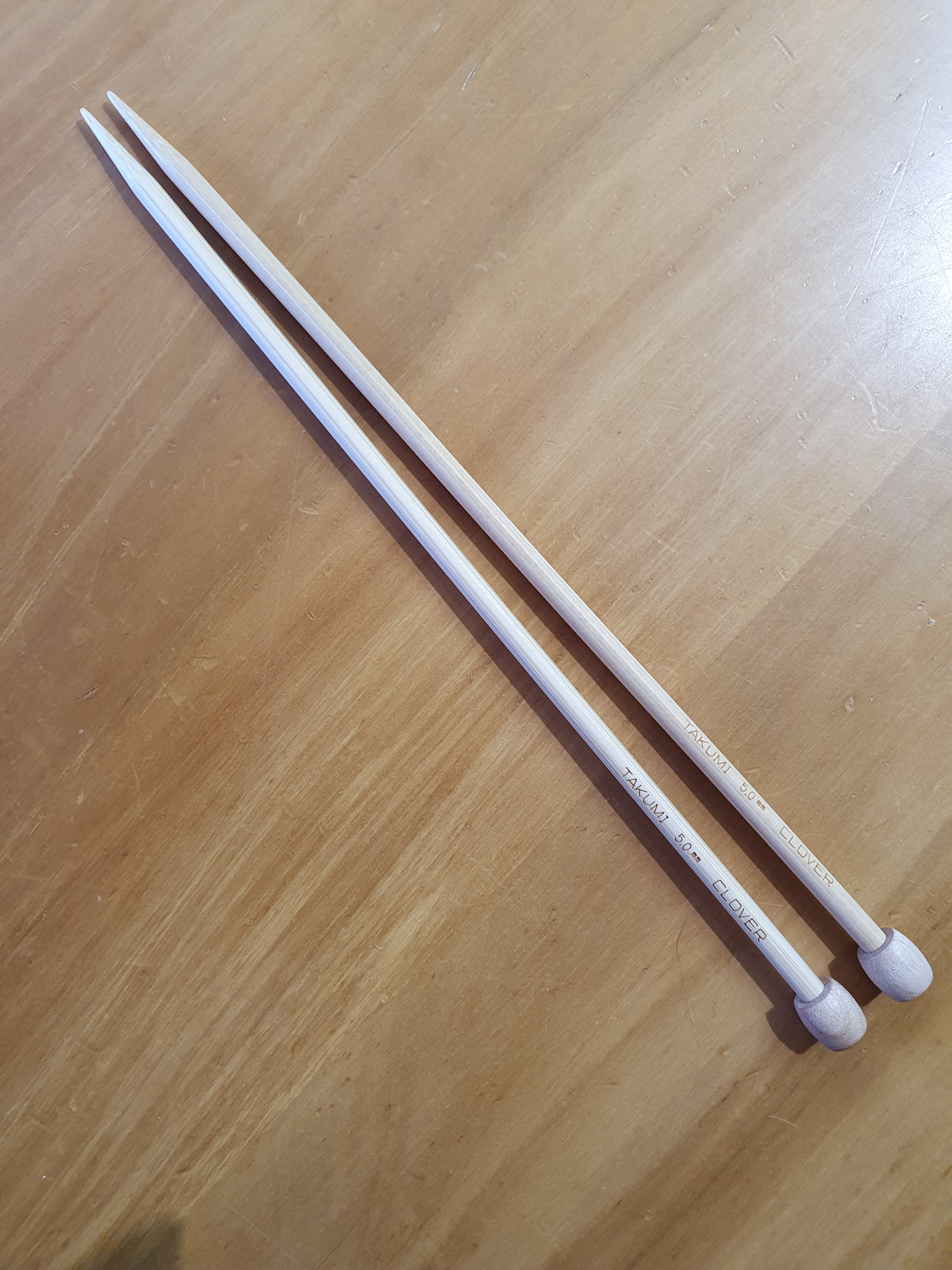 Clover Knitting Needles Bamboo Single Pointed - 23 cm - 5.00 mm