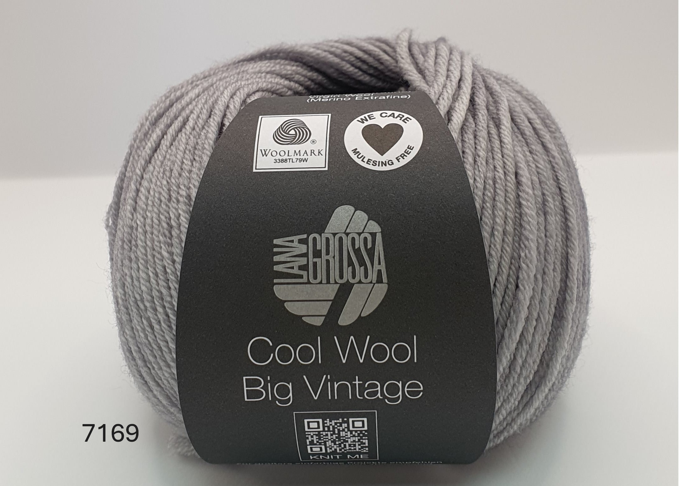 Lana Grossa Cool Wool Big Vintage - 100% Merino - 8 Ply - Grey (7169)