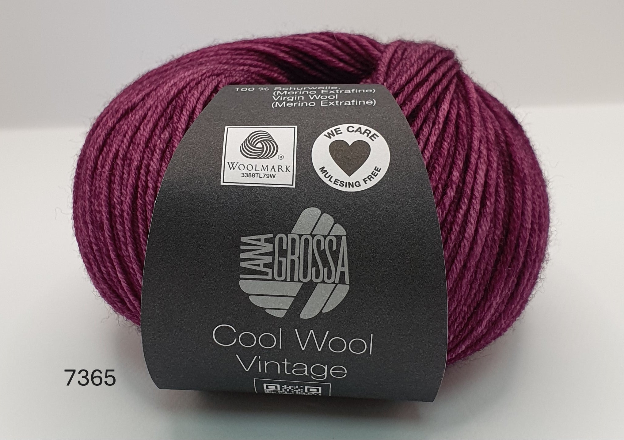 Lana Grossa Cool Wool Vintage - 100% Merino - 5 Ply - Berry (7365)