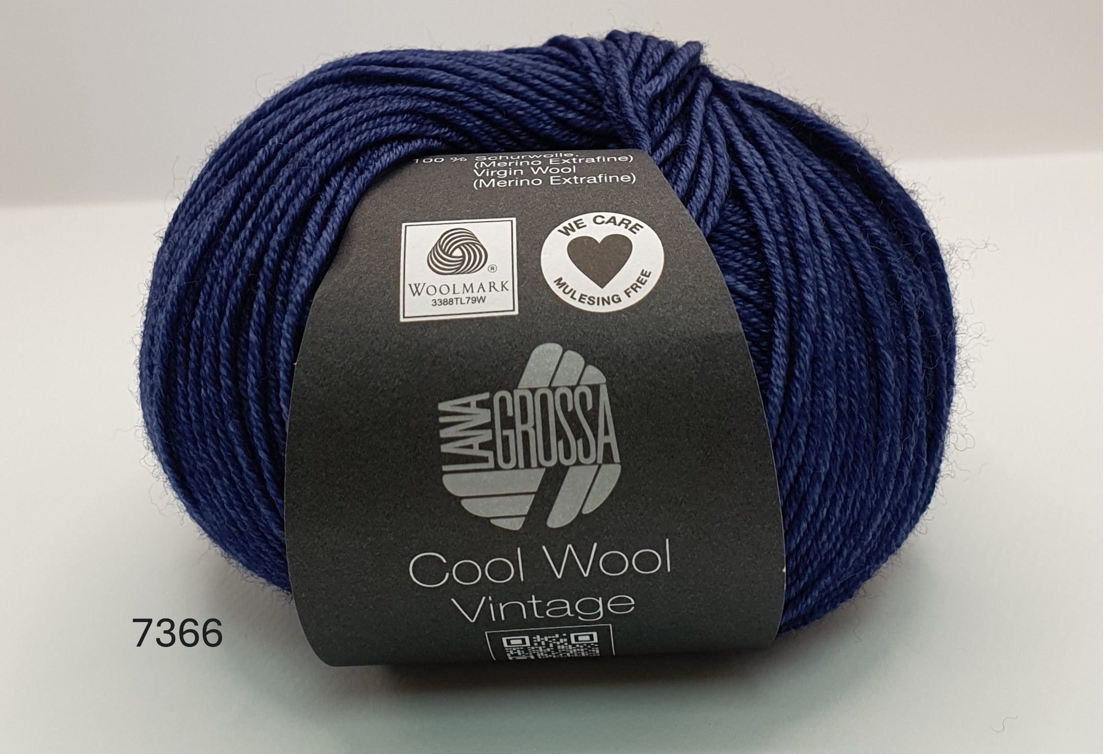 Lana Grossa Cool Wool Vintage - 100% Merino - 5 Ply - Blue (7366)