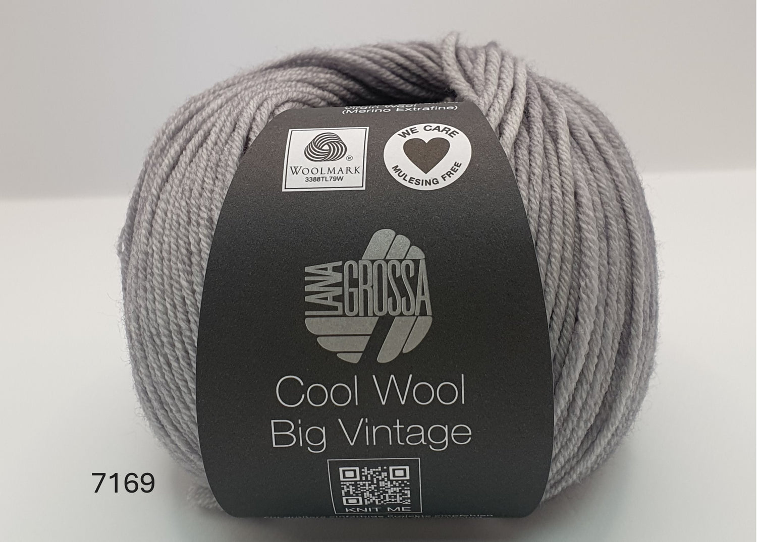 Lana Grossa Cool Wool Big Vintage - 100% Merino - 8 Ply - Grey (7169)