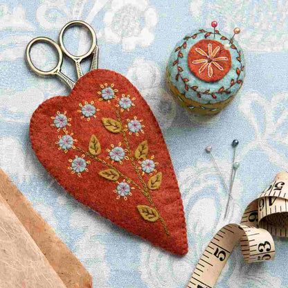 Corinne Lapierre Felt Craft Kit - Embroidered Scissor Pouch &amp; Mini Pincushion