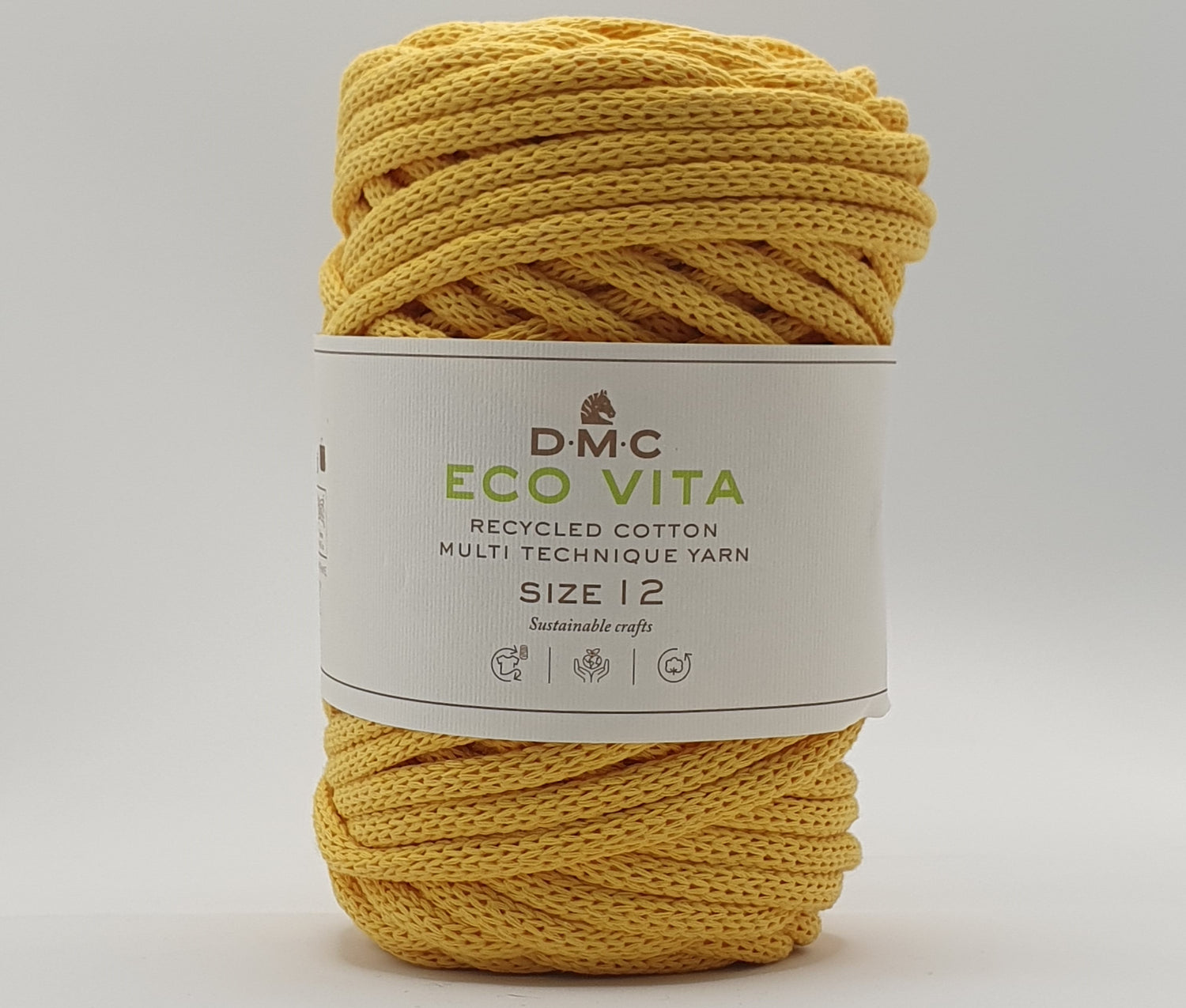 DMC Eco Vita - Recycled Cotton - 4mm Tubular Yarn - Yellow