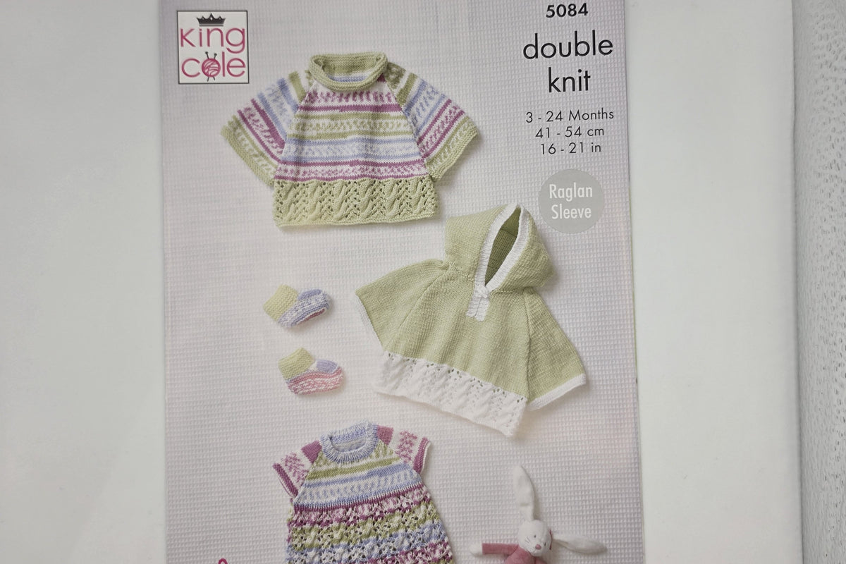 King Cole - Knitting Pattern - 5084 - Cape, Top &amp; Bootees