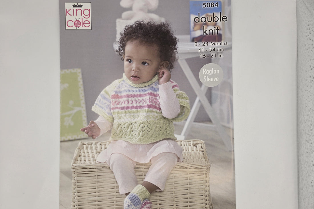 King Cole - Knitting Pattern - 5084 - Cape, Top &amp; Bootees