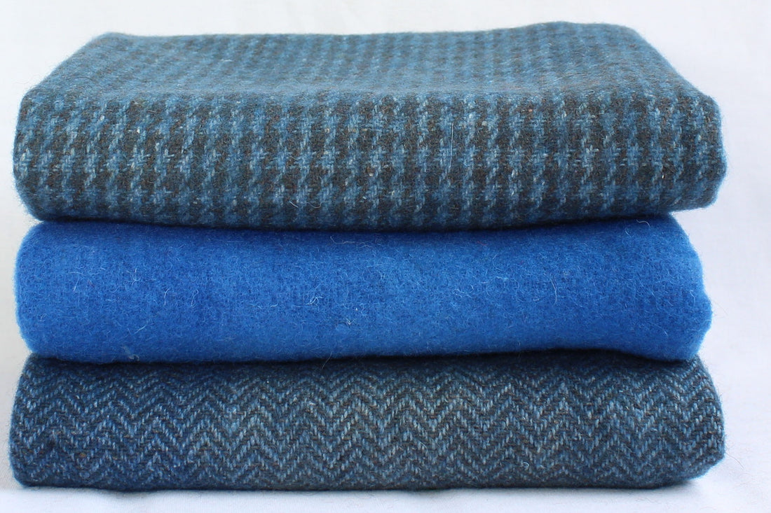 Hand Dyed Wool Fabric - Sky