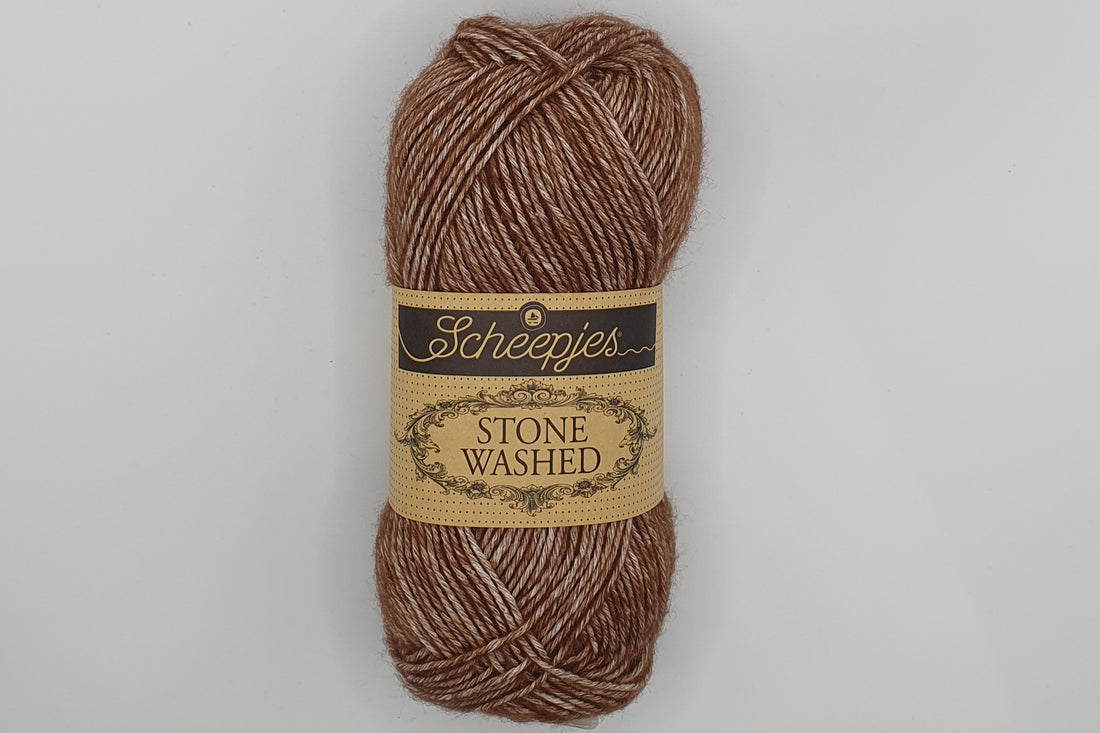 Scheepjes Stone Washed - 78% Cotton 22% Acrylic - Colour 822 - Brown Agate