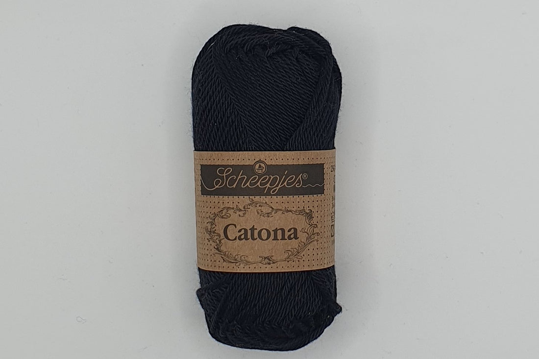 Scheepjes Catona - 100% Mercerised Cotton - 4 Ply - Jet Black