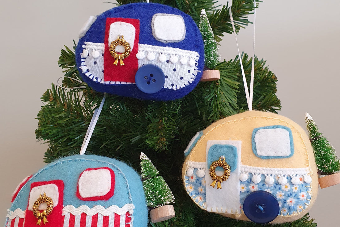 Christmas Ornament - Vintage Camper - Pattern and Charms