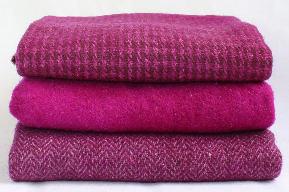 Hand Dyed Wool Fabric - Wild Raspberry