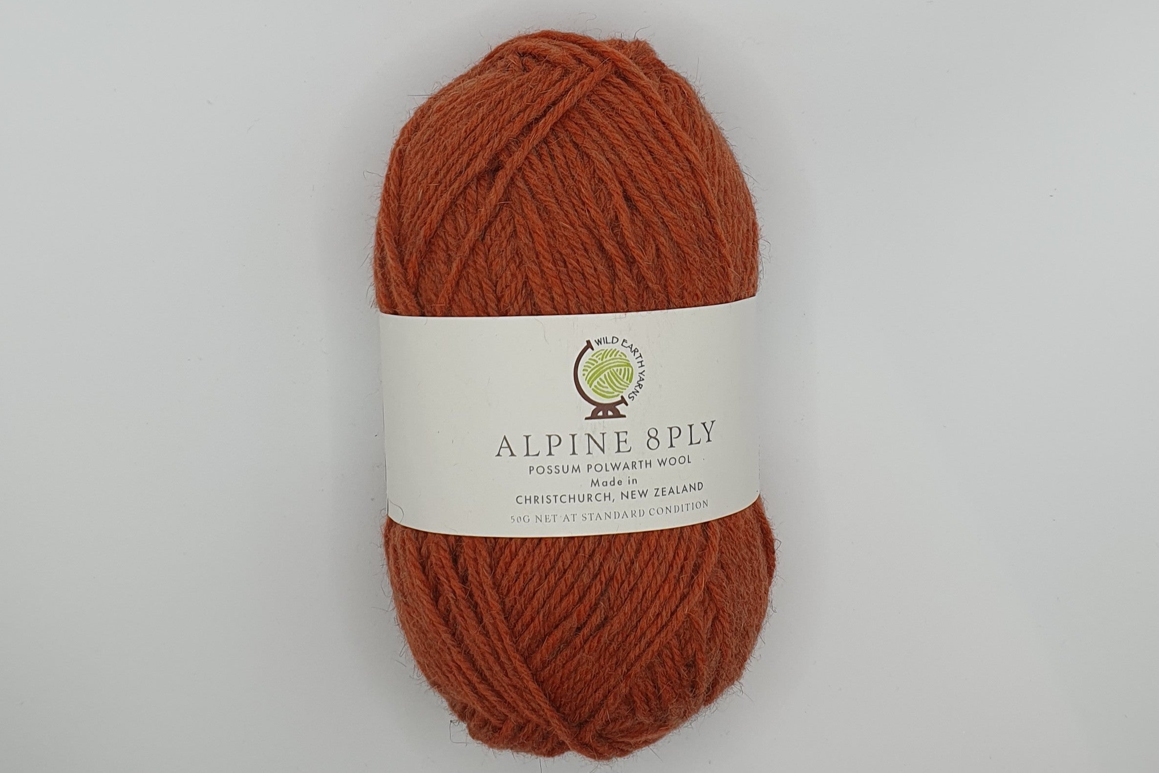 Wild Earth Yarn Alpine - Possum Polwarth - 8 ply - Copper