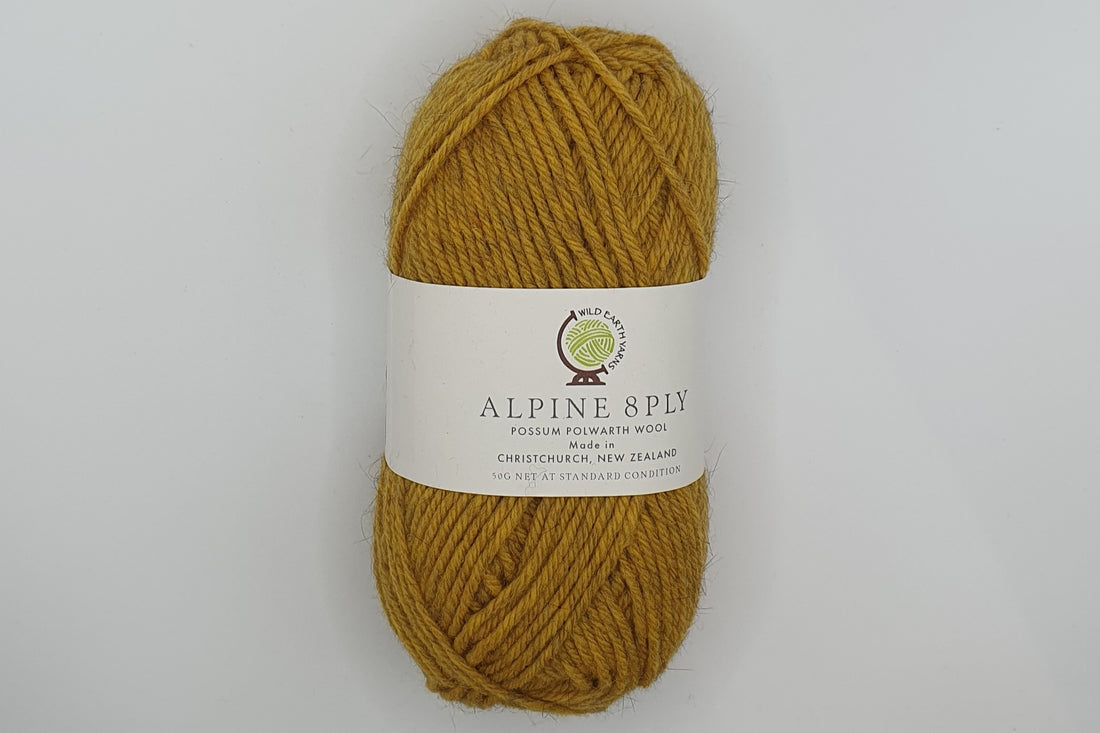 Wild Earth Yarn Alpine - Possum Polwarth - 8 ply - Kowhai